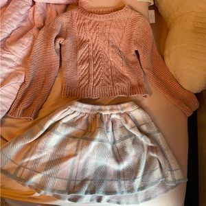 Girls sweater and skirt outfit